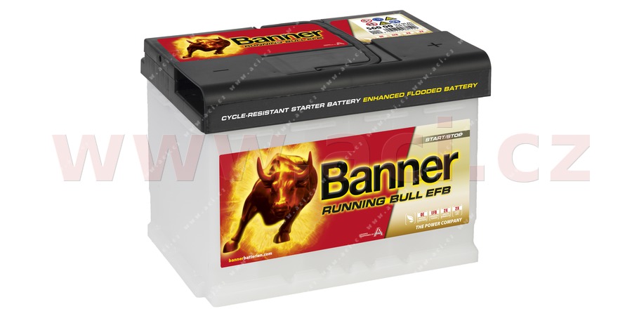60Ah baterie, 560A, prav  BANNER RUNNING BULL EFB 241x175x190