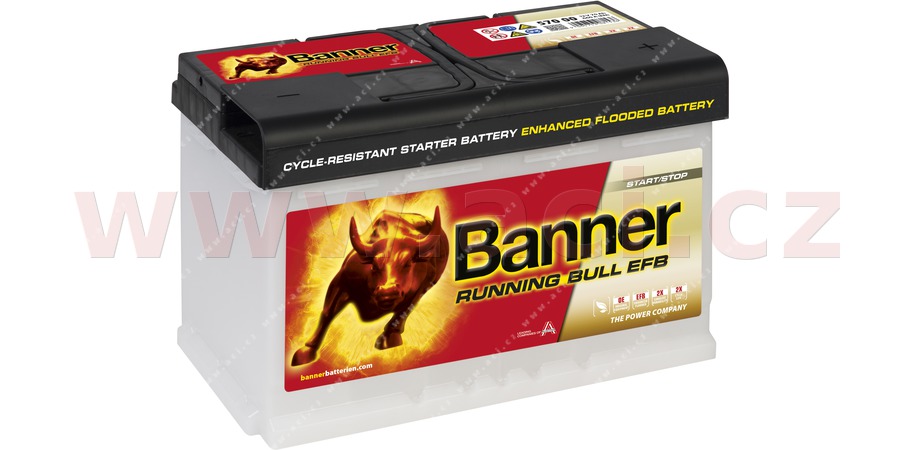 70Ah baterie, 660A, prav  BANNER RUNNING BULL EFB 278x175x190