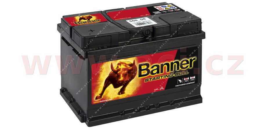 60Ah baterie 480A, lev BANNER STARTING BULL 241x175x175