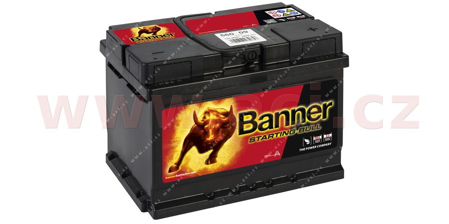 60Ah baterie 480A, prav BANNER STARTING BULL 241x175x175