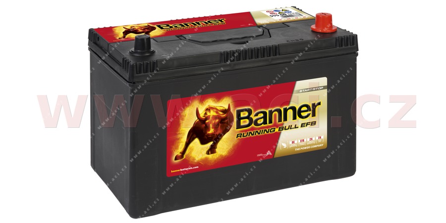 95Ah baterie, 760A, prav  BANNER RUNNING BULL EFB 303x173x203(2