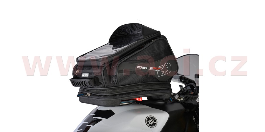 tankbag na motocykl Q30R QR, OXFORD - Anglie (ern, s rychloup
