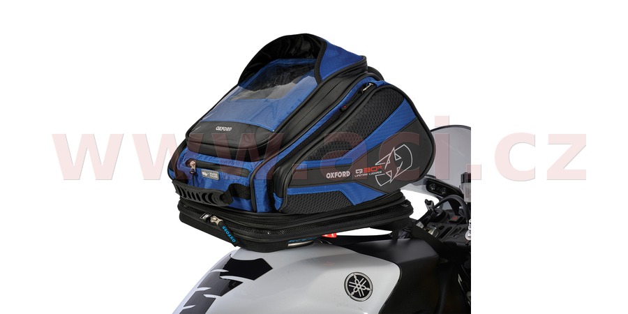tankbag na motocykl Q30R QR, OXFORD - Anglie (modr, s rychloup
