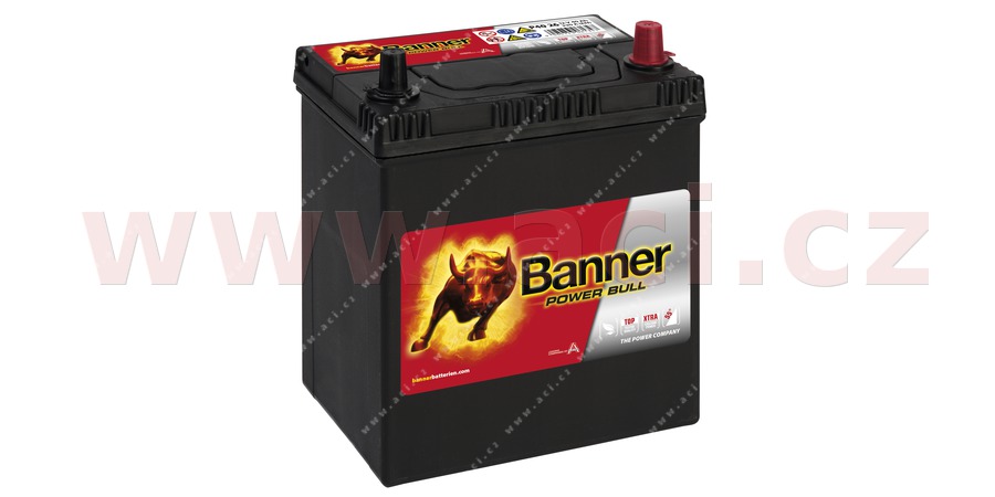 40Ah baterie, 300A, prav, zk ply BANNER POWER BULL 187x127x2