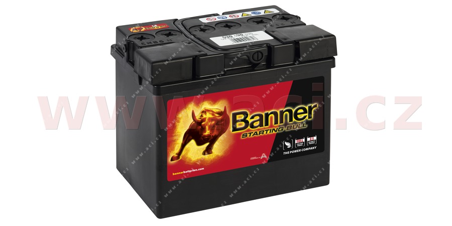 30Ah baterie, 300A, prav BANNER STARTING BULL 187x128x165