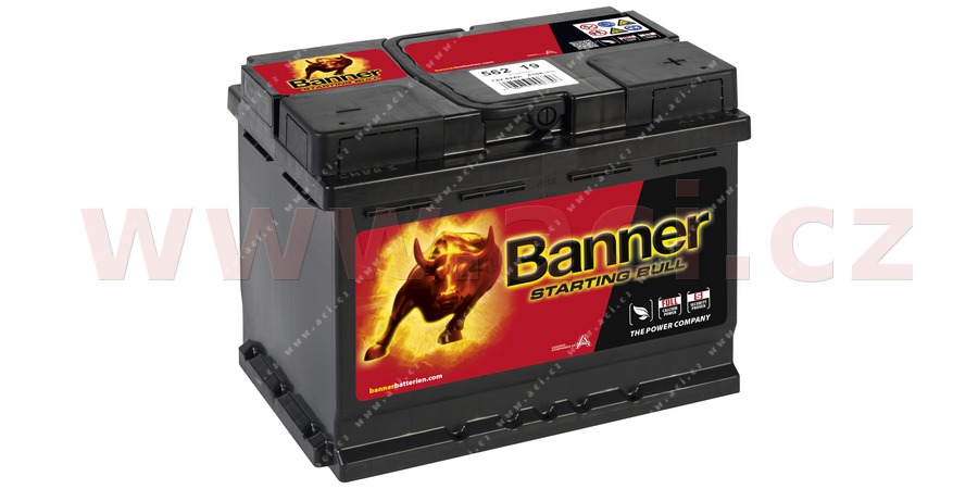 62Ah baterie, 480A, prav BANNER STARTING BULL 241x175x190